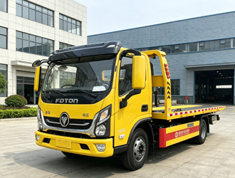Foton National VI Blue Plate Flatbed Wrecker Truck, Light-Duty Road Rescue Tow Truck